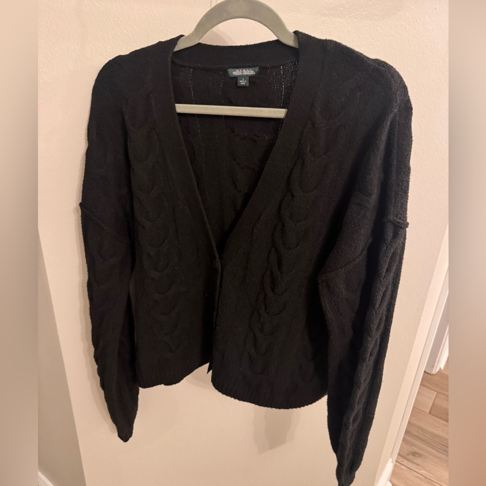 Wild Fable Black Cable Knit Cardigan